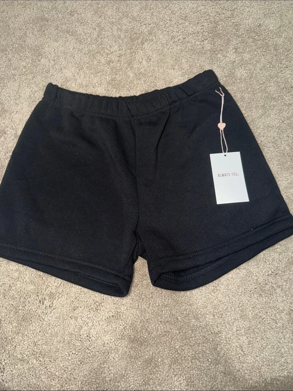 Always Black Elastic-Waist Athletic Shorts